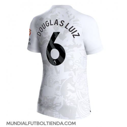 Camiseta Aston Villa Douglas Luiz #6 Segunda Equipación Replica 2023-24 para mujer mangas cortas